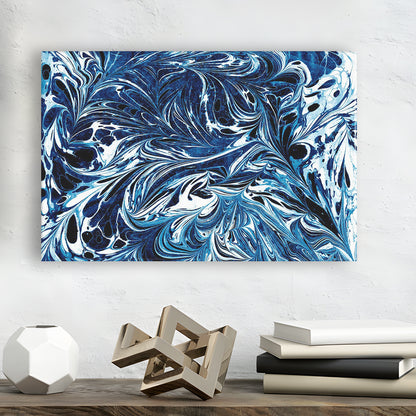 Amazing Dark Blue Abstract Art Blue Black White Abstract Print Marble Art, Canvas Print Wall Art, Wall Decor, Painting Canvas