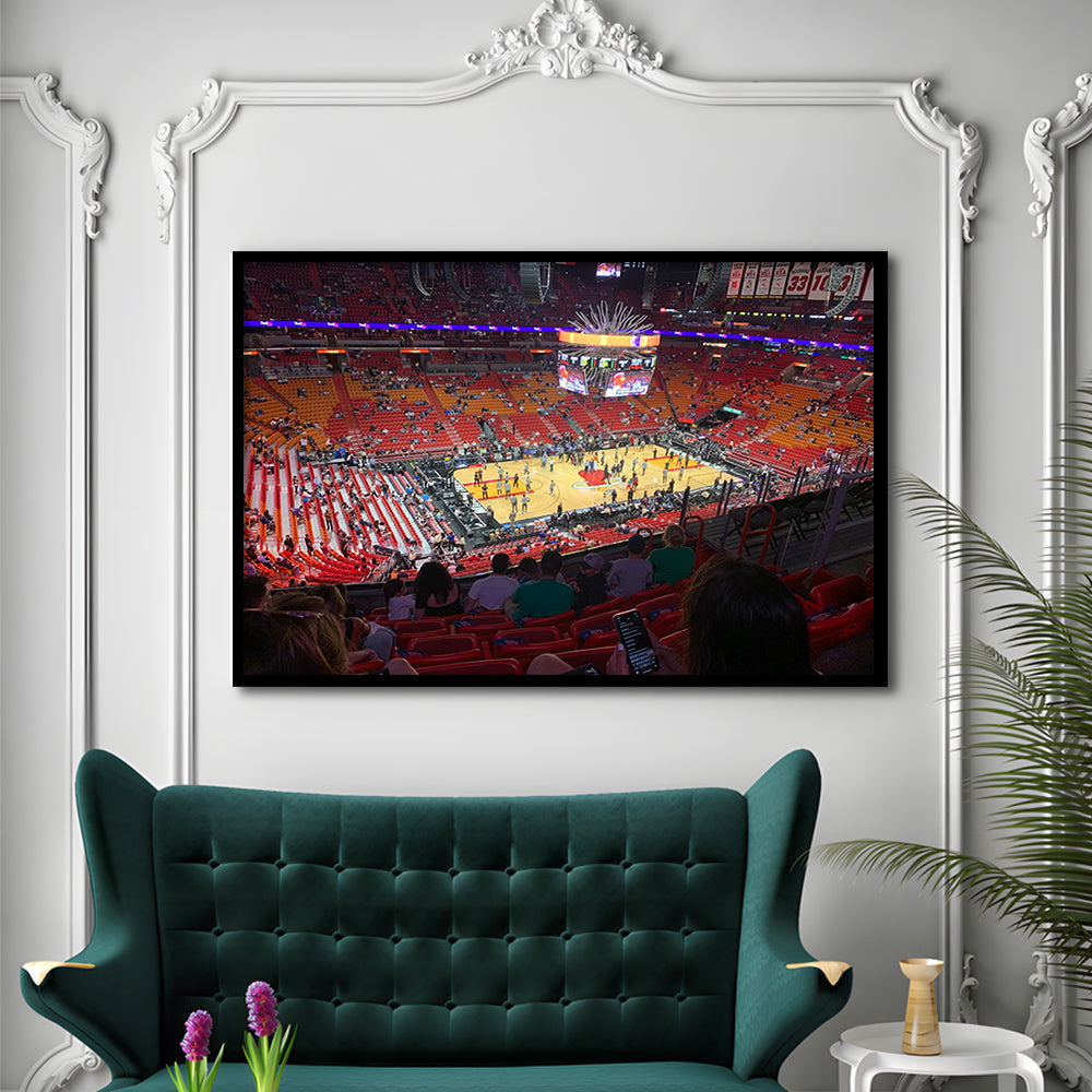 American Airline Arena, Stadium Canvas, Sport Art, Gift for him, Framed Art Print Wall Decor, Picture Framed