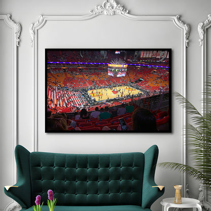 American Airline Arena, Stadium Canvas, Sport Art, Gift for him, Framed Art Print Wall Decor, Picture Framed