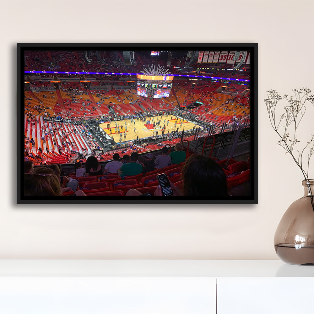 American Airline Arena, Stadium Canvas, Sport Art, Framed Canvas Print Wall Art, Floating Frame