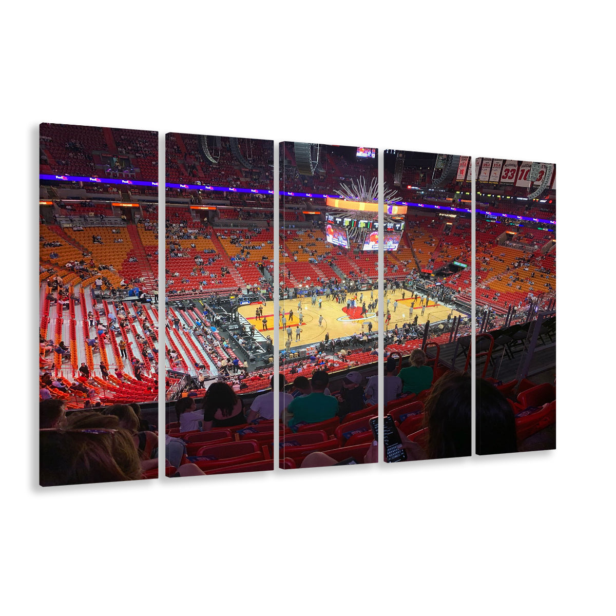 American Airline Arena, Stadium Canvas, Sport Art, 5 Panel B, Extra Large Canvas, Canvas Print Wall Art