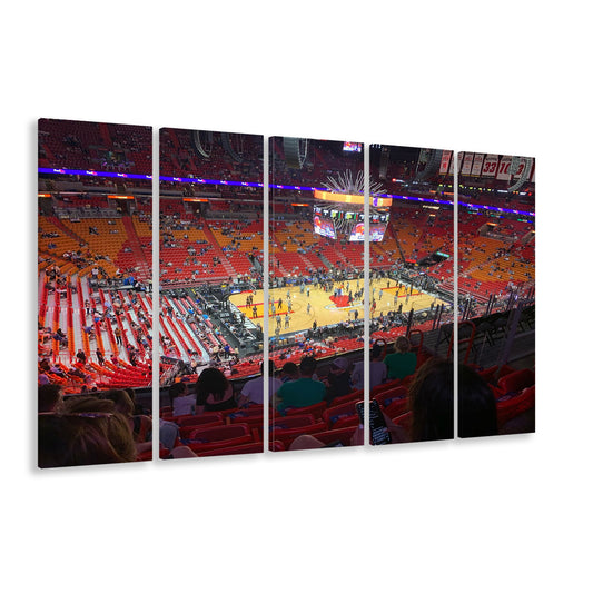 American Airline Arena, Stadium Canvas, Sport Art, 5 Panel B, Extra Large Canvas, Canvas Print Wall Art
