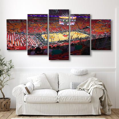 American Airline Arena, Stadium Canvas, Sport Art, Gift for him, 5 Panel, Large Canvas, Canvas Print Wall Art