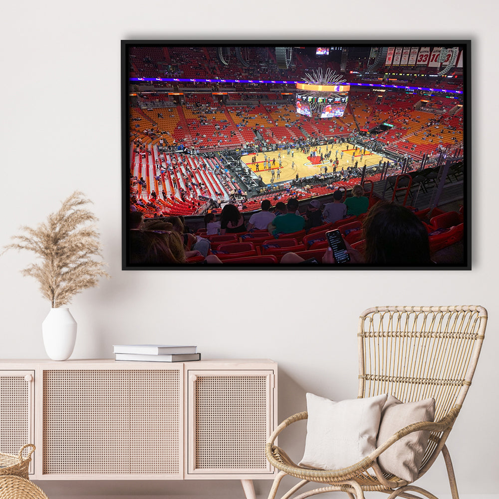 American Airline Arena, Stadium Canvas, Sport Art, Framed Canvas Print Wall Art, Floating Frame