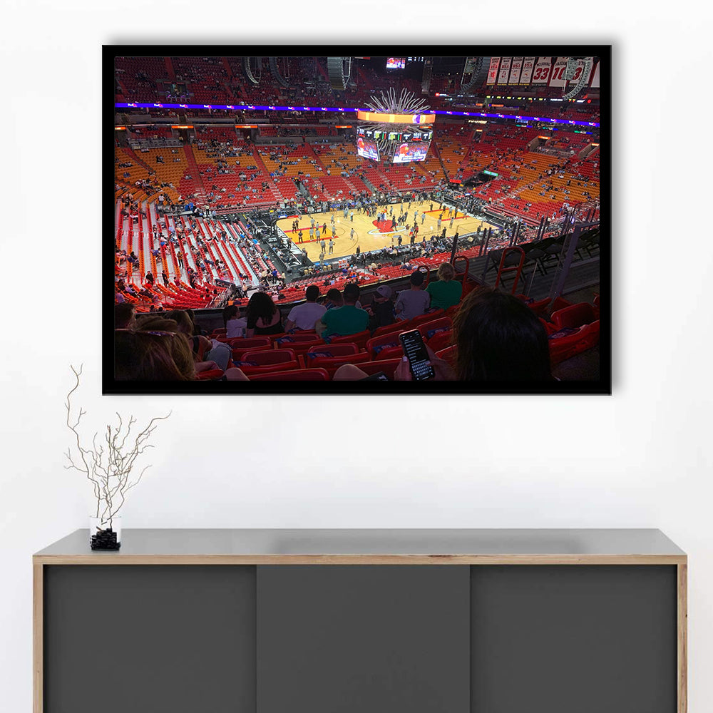 American Airline Arena, Stadium Canvas, Sport Art, Gift for him, Framed Art Print Wall Decor, Picture Framed