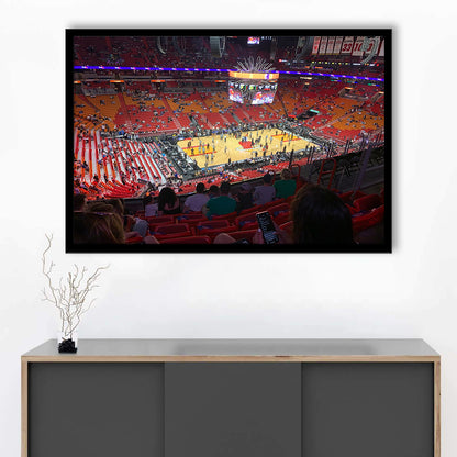 American Airline Arena, Stadium Canvas, Sport Art, Gift for him, Framed Art Print Wall Decor, Picture Framed