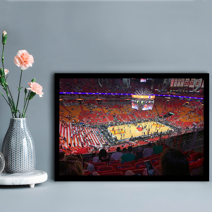 American Airline Arena, Stadium Canvas, Sport Art, Gift for him, Framed Art Print Wall Decor, Picture Framed
