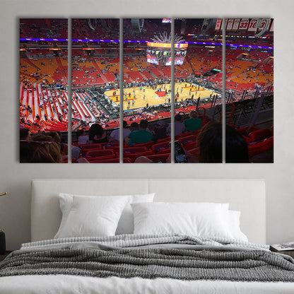 American Airline Arena, Stadium Canvas, Sport Art, 5 Panel B, Extra Large Canvas, Canvas Print Wall Art