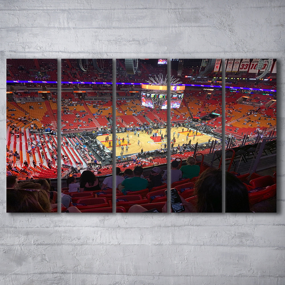 American Airline Arena, Stadium Canvas, Sport Art, 5 Panel B, Extra Large Canvas, Canvas Print Wall Art