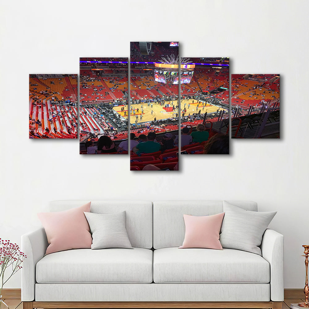 American Airline Arena, Stadium Canvas, Sport Art, Gift for him, 5 Panel, Large Canvas, Canvas Print Wall Art