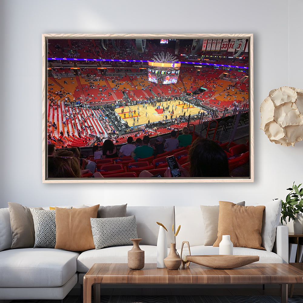 American Airline Arena, Stadium Canvas, Sport Art, Framed Canvas Print Wall Art, Floating Frame