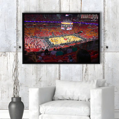 American Airline Arena, Stadium Canvas, Sport Art, Framed Canvas Print Wall Art, Floating Frame