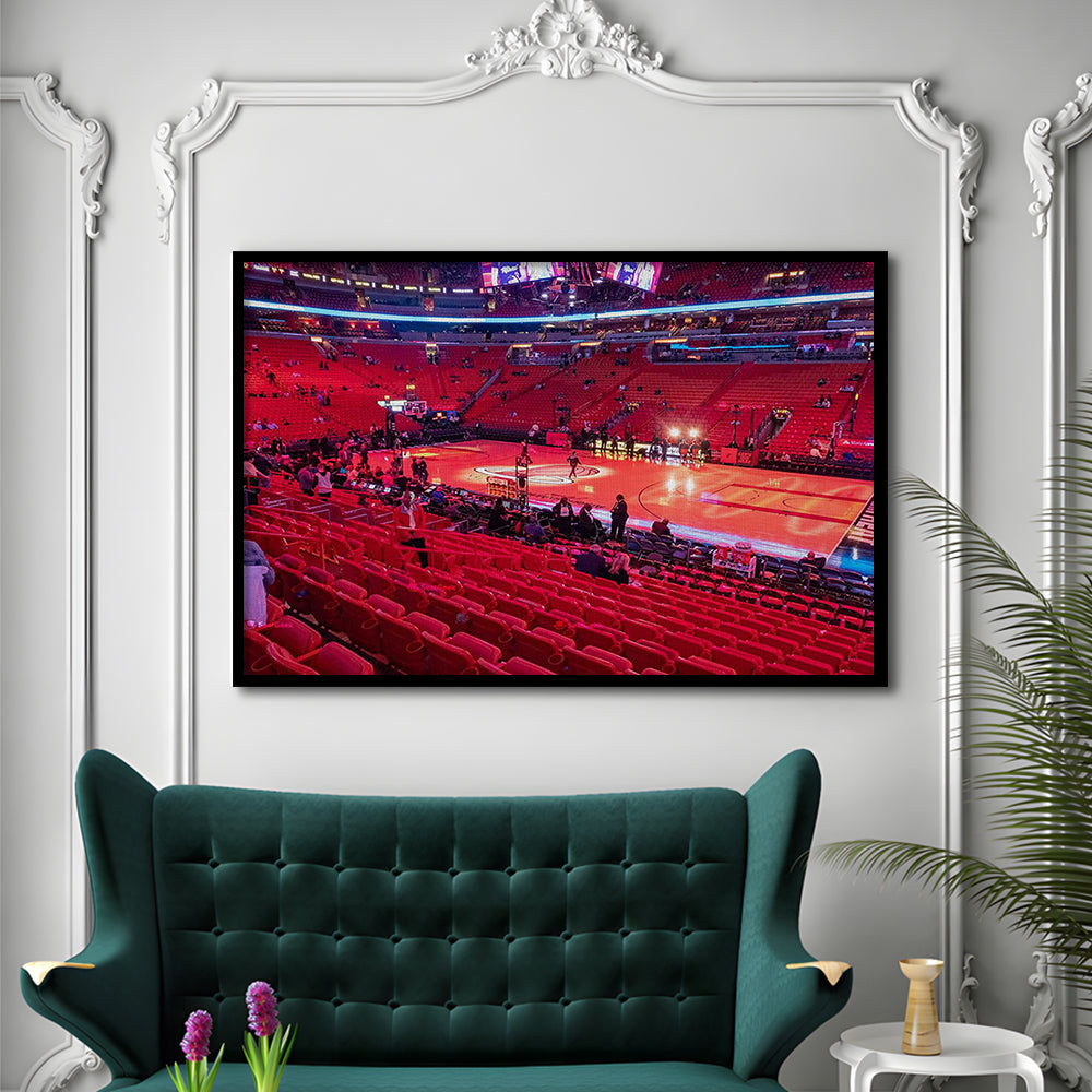 American Airline Red Arena, Stadium Canvas, Sport Art, Gift for him, Framed Art Print Wall Decor, Picture Framed