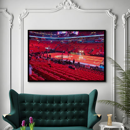 American Airline Red Arena, Stadium Canvas, Sport Art, Gift for him, Framed Art Print Wall Decor, Picture Framed
