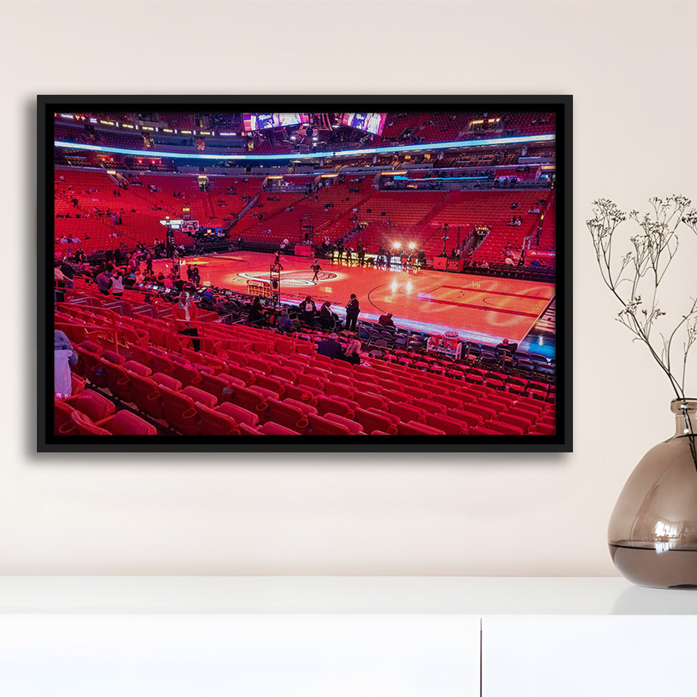 American Airline Red Arena, Stadium Canvas, Sport Art, Framed Canvas Print Wall Art, Floating Frame