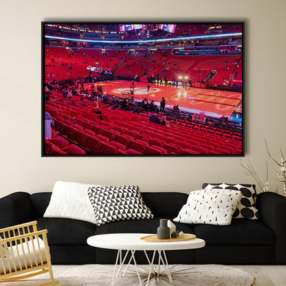 American Airline Red Arena, Stadium Canvas, Sport Art, Framed Canvas Print Wall Art, Floating Frame