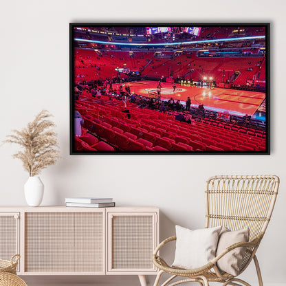 American Airline Red Arena, Stadium Canvas, Sport Art, Framed Canvas Print Wall Art, Floating Frame
