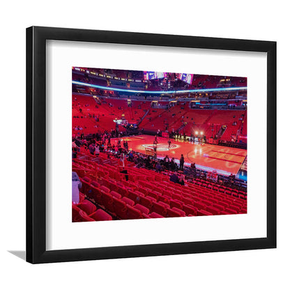 American Airline Red Arena, Stadium Canvas, Sport Art, Gift for him, White Border Framed Art Print Wall Decor
