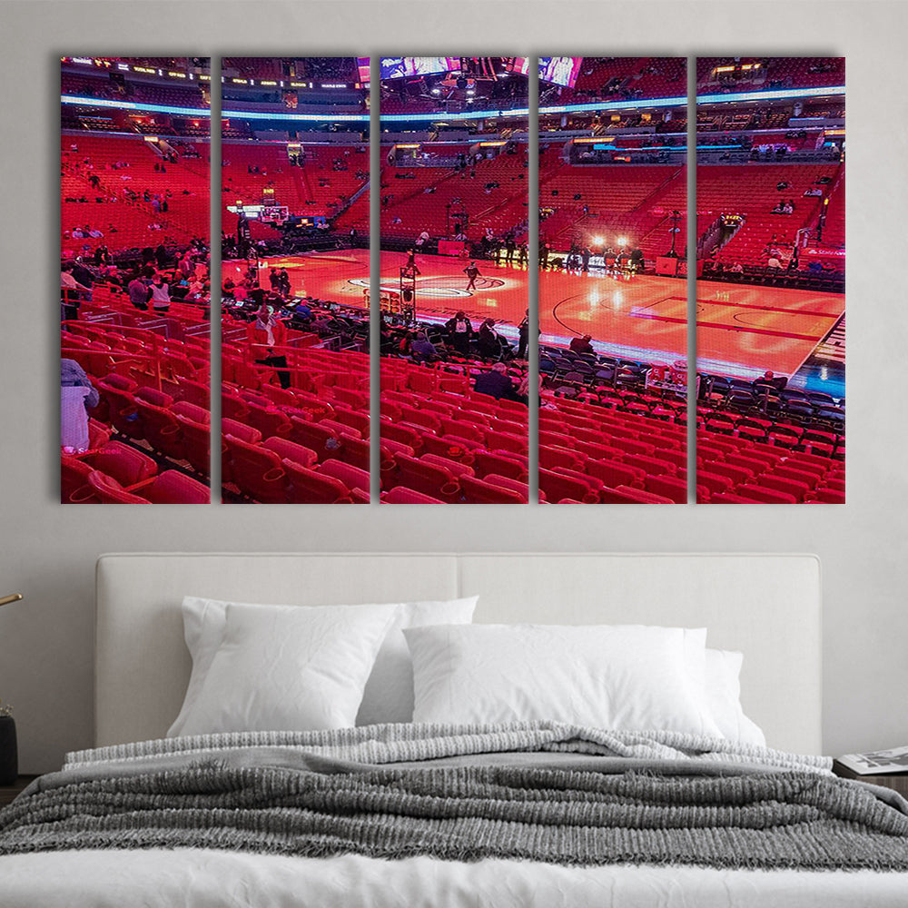American Airline Red Arena, Stadium Canvas, Sport Art, 5 Panel B, Extra Large Canvas, Canvas Print Wall Art