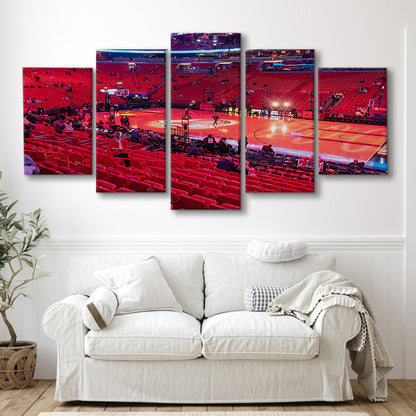American Airline Red Arena, Stadium Canvas, Sport Art, Gift for him, 5 Panel, Large Canvas, Canvas Print Wall Art