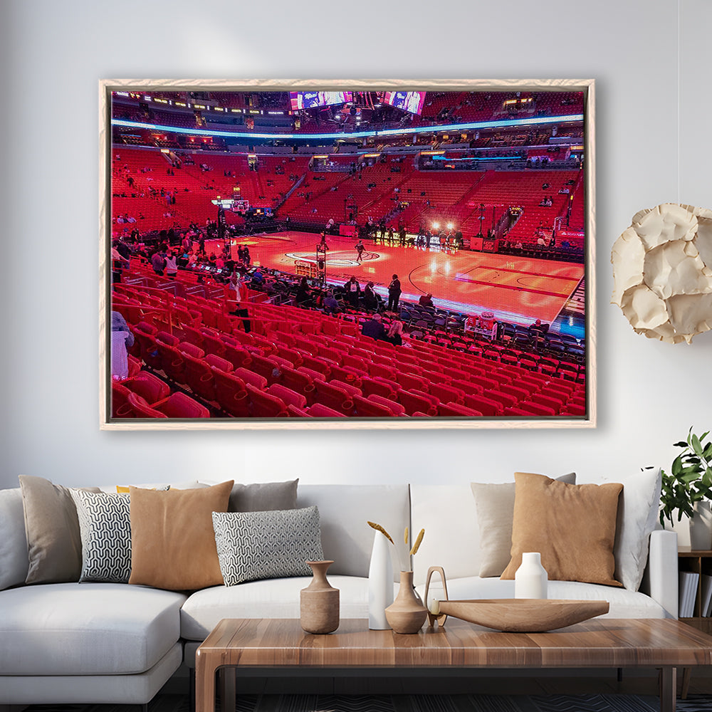American Airline Red Arena, Stadium Canvas, Sport Art, Framed Canvas Print Wall Art, Floating Frame