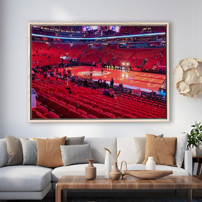 American Airline Red Arena, Stadium Canvas, Sport Art, Framed Canvas Print Wall Art, Floating Frame