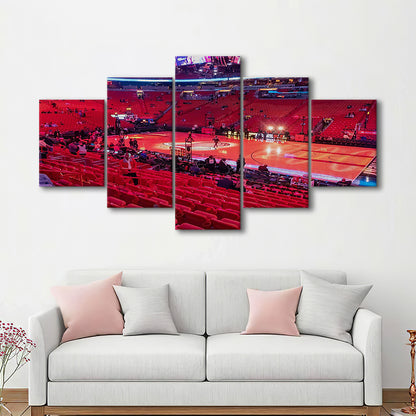 American Airline Red Arena, Stadium Canvas, Sport Art, Gift for him, 5 Panel, Large Canvas, Canvas Print Wall Art