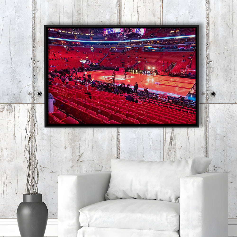American Airline Red Arena, Stadium Canvas, Sport Art, Framed Canvas Print Wall Art, Floating Frame