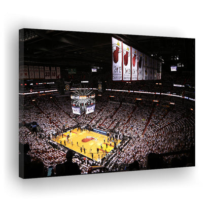 American Airlines Arena Inside, Stadium Canvas, Sport Art, Gift for him, Man Cave Decor, Art Print, Canvas Print Wall Art