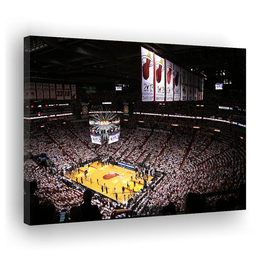 American Airlines Arena Inside, Stadium Canvas, Sport Art, Gift for him, Man Cave Decor, Art Print, Canvas Print Wall Art