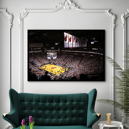 American Airlines Arena Inside, Stadium Canvas, Sport Art, Gift for him, Framed Art Print Wall Decor, Picture Framed