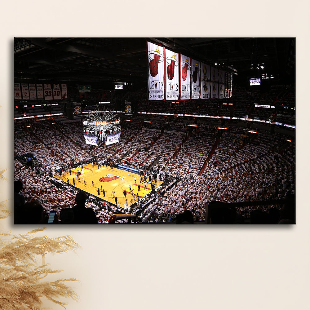 American Airlines Arena Inside, Stadium Canvas, Sport Art, Gift for him, Man Cave Decor, Art Print, Canvas Print Wall Art