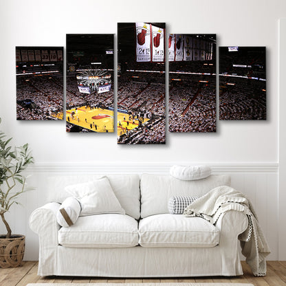 American Airlines Arena Inside, Stadium Canvas, Sport Art, Gift for him, 5 Panel, Large Canvas, Canvas Print Wall Art