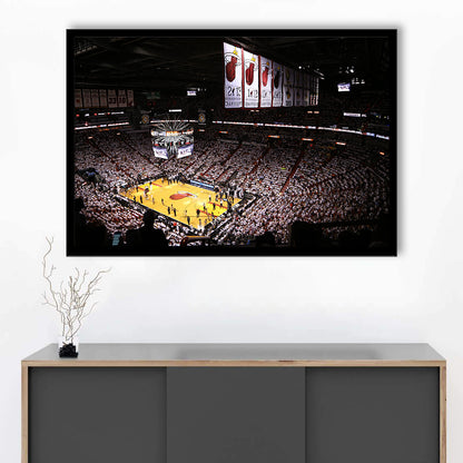 American Airlines Arena Inside, Stadium Canvas, Sport Art, Gift for him, Framed Art Print Wall Decor, Picture Framed