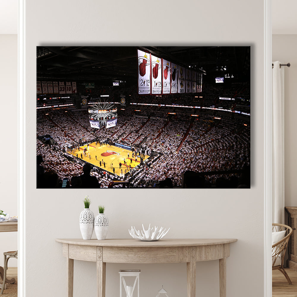 American Airlines Arena Inside, Stadium Canvas, Sport Art, Gift for him, Man Cave Decor, Art Print, Canvas Print Wall Art