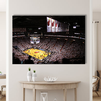American Airlines Arena Inside, Stadium Canvas, Sport Art, Gift for him, Man Cave Decor, Art Print, Canvas Print Wall Art