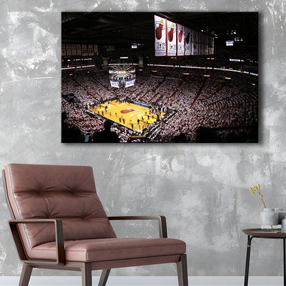 American Airlines Arena Inside, Stadium Canvas, Sport Art, Gift for him, Man Cave Decor, Art Print, Canvas Print Wall Art