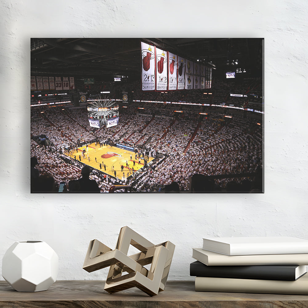 American Airlines Arena Inside, Stadium Canvas, Sport Art, Gift for him, Man Cave Decor, Art Print, Canvas Print Wall Art