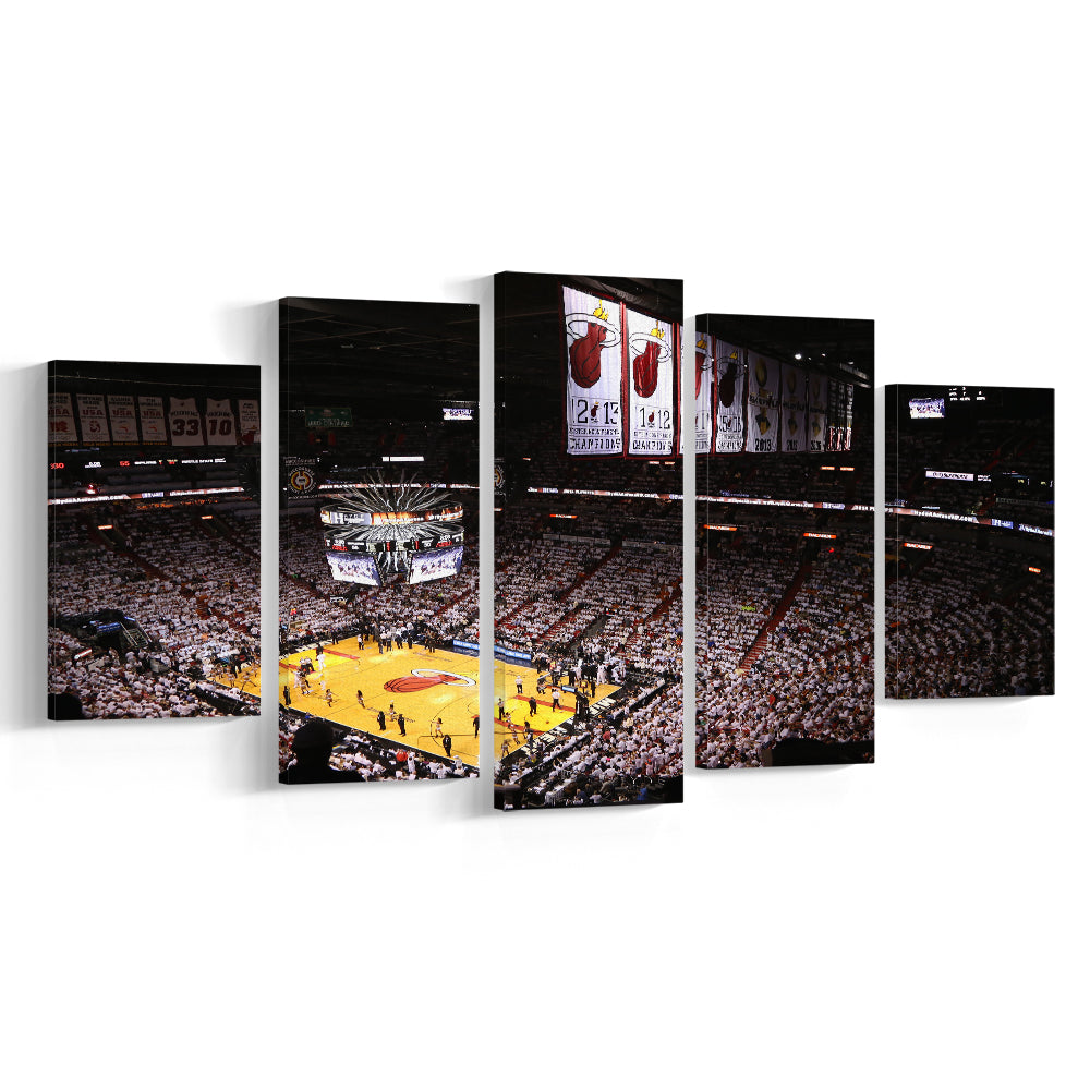American Airlines Arena Inside, Stadium Canvas, Sport Art, Gift for him, 5 Panel, Large Canvas, Canvas Print Wall Art
