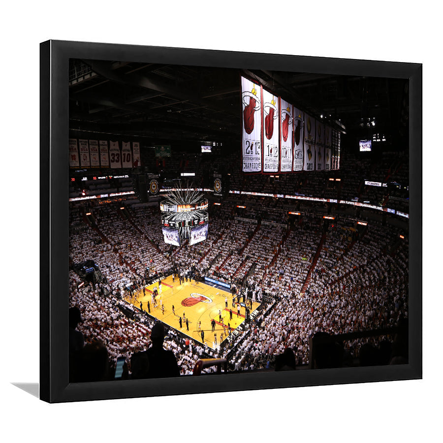 American Airlines Arena Inside, Stadium Canvas, Sport Art, Gift for him, Framed Art Print Wall Decor, Picture Framed