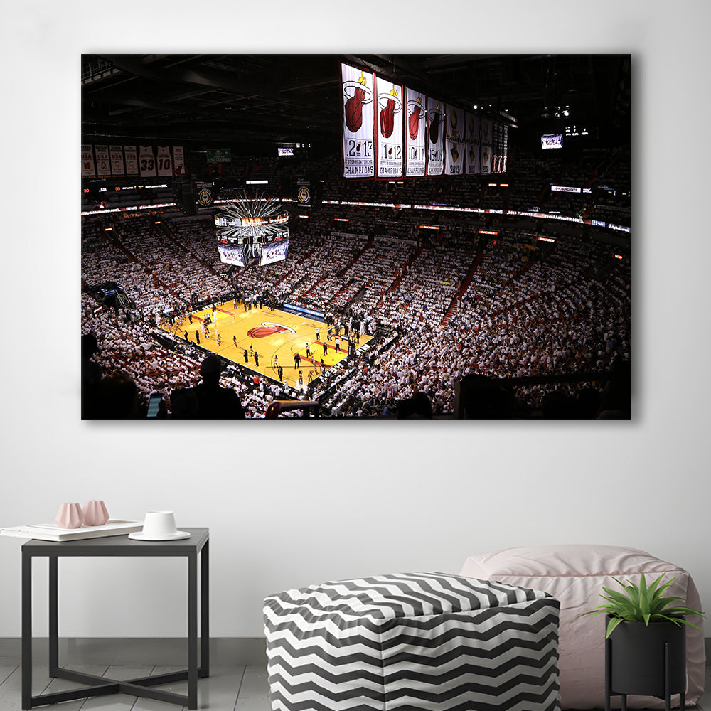 American Airlines Arena Inside, Stadium Canvas, Sport Art, Gift for him, Man Cave Decor, Art Print, Canvas Print Wall Art