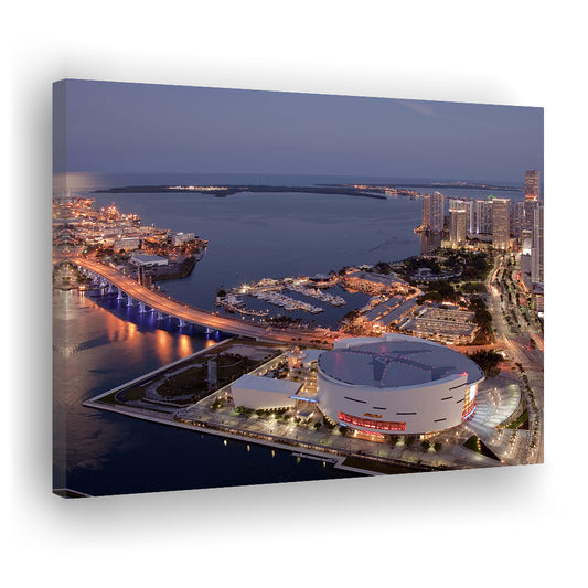 American Airlines Arena Night, Stadium Canvas, Sport Art, Gift for him, Man Cave Decor, Art Print, Canvas Print Wall Art