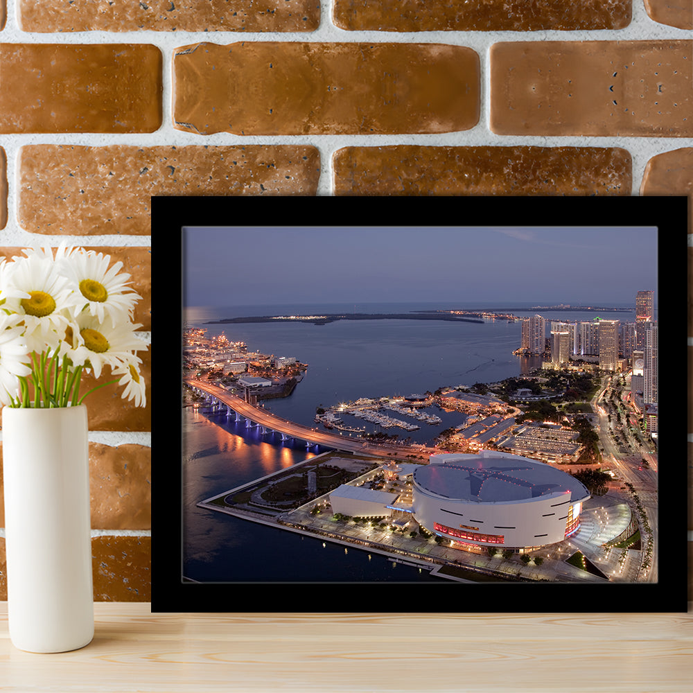 American Airlines Arena Night, Stadium Canvas, Sport Art, Gift for him, Framed Art Print Wall Decor, Picture Framed