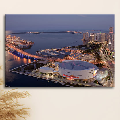 American Airlines Arena Night, Stadium Canvas, Sport Art, Gift for him, Man Cave Decor, Art Print, Canvas Print Wall Art