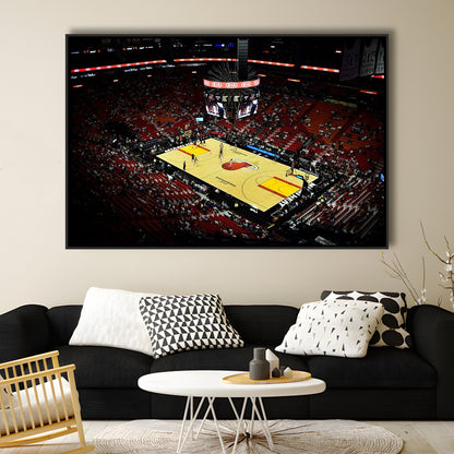 American Airlines Arena View, Stadium Canvas, Sport Art, Framed Canvas Print Wall Art, Floating Frame