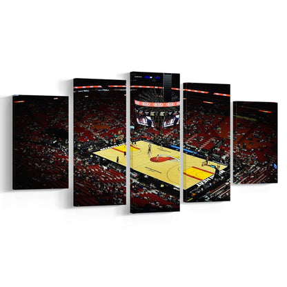 American Airlines Arena View, Stadium Canvas, Sport Art, Gift for him, 5 Panel, Large Canvas, Canvas Print Wall Art