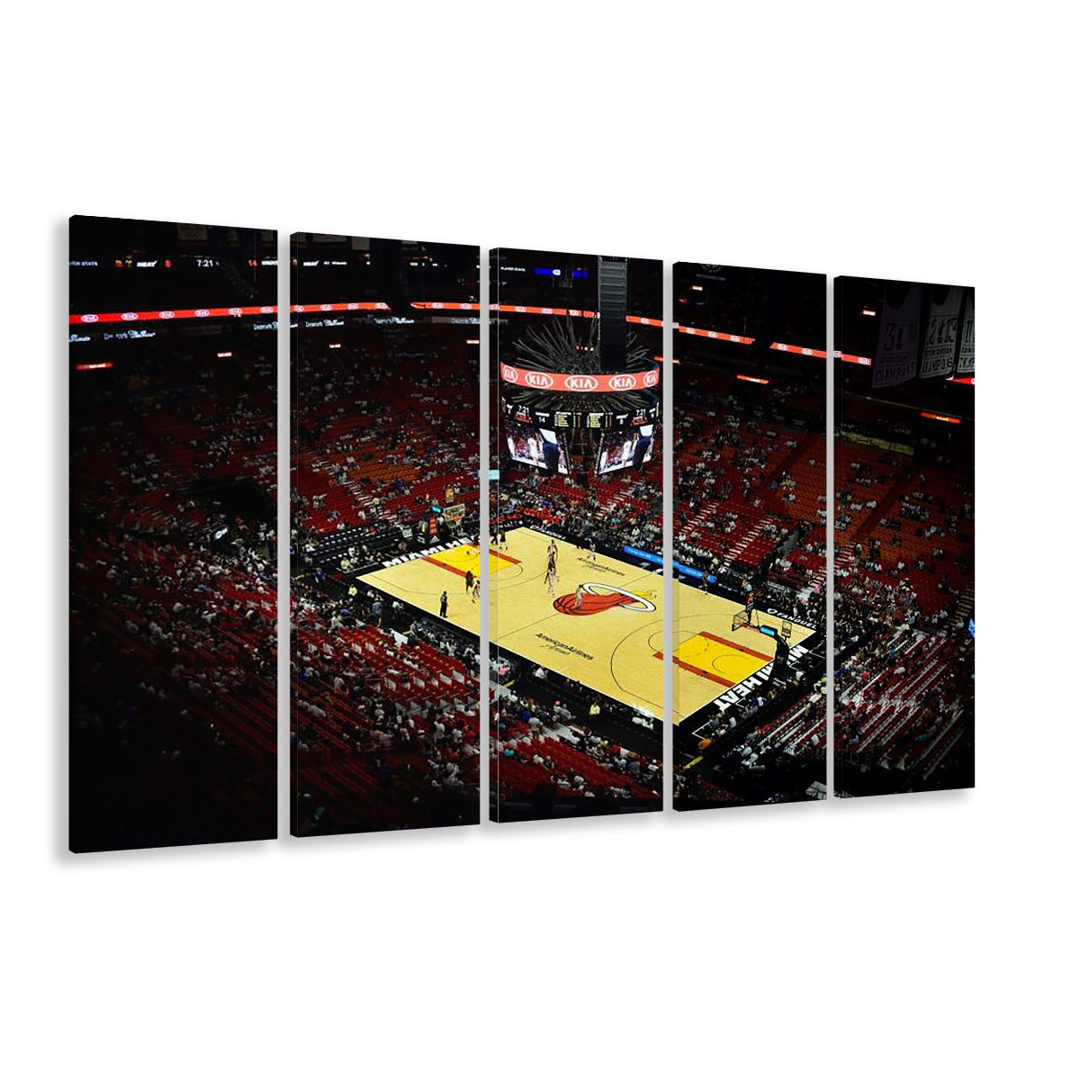 American Airlines Arena View, Stadium Canvas, Sport Art, 5 Panel B, Extra Large Canvas, Canvas Print Wall Art