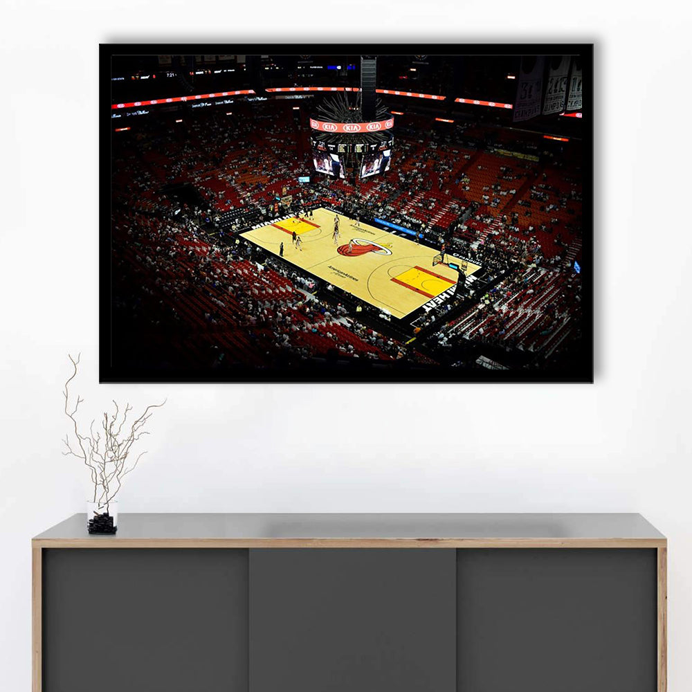 American Airlines Arena View, Stadium Canvas, Sport Art, Gift for him, Framed Art Print Wall Decor, Picture Framed