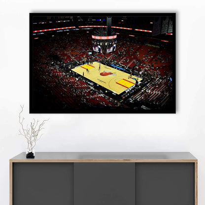 American Airlines Arena View, Stadium Canvas, Sport Art, Gift for him, Framed Art Print Wall Decor, Picture Framed