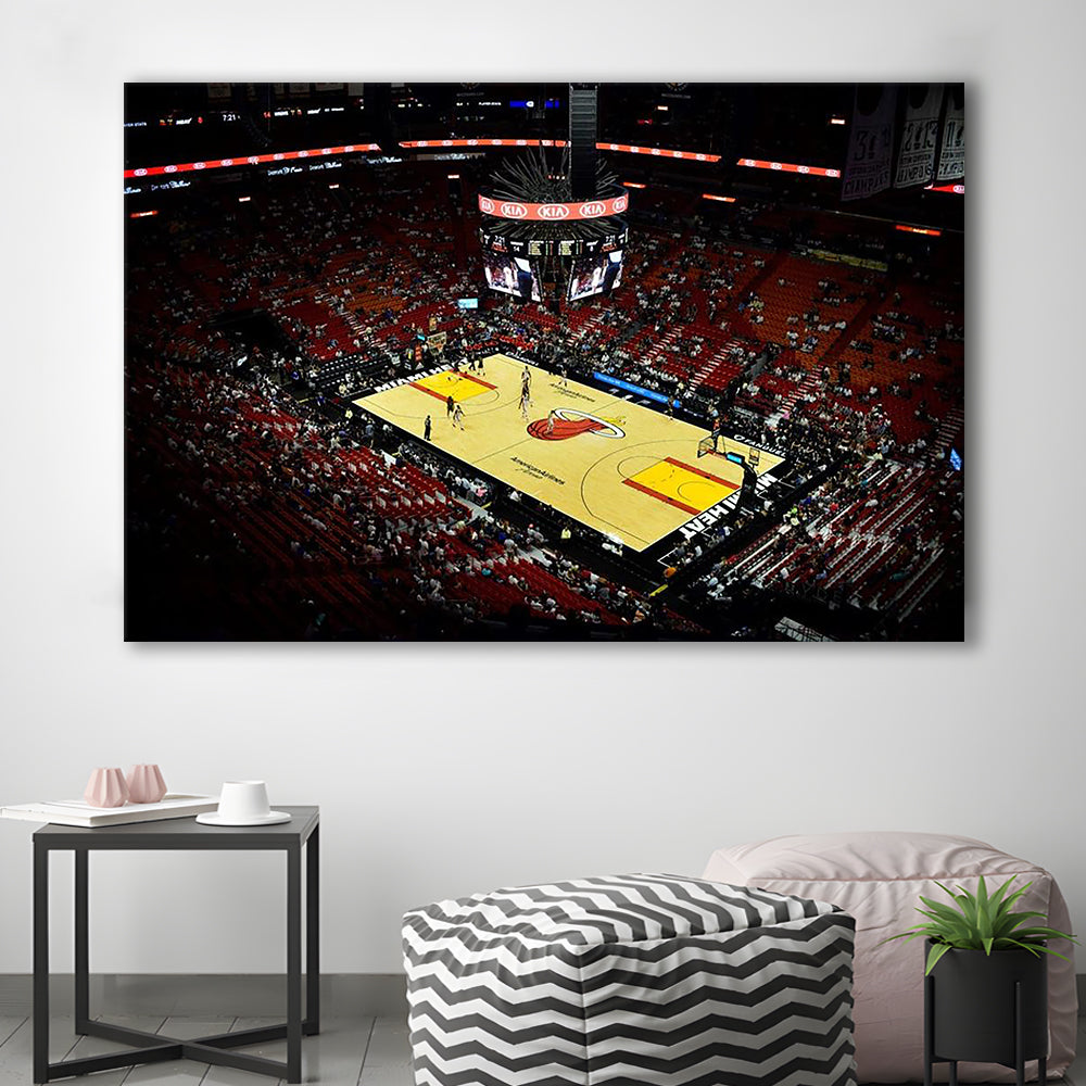 American Airlines Arena View, Stadium Canvas, Sport Art, Gift for him, Man Cave Decor, Art Print, Canvas Print Wall Art
